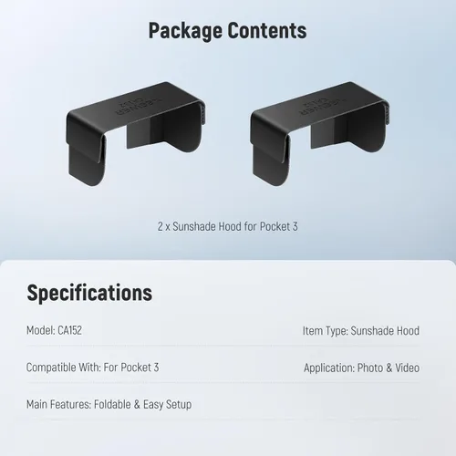 Miniatura 6 de NEEWER Funda protectora de bolsillo 3 con mosquetón y 2 fundas de sombrilla compatibles con DJI Osmo Pocket 3 Gimbal Camera, resistente a prueba