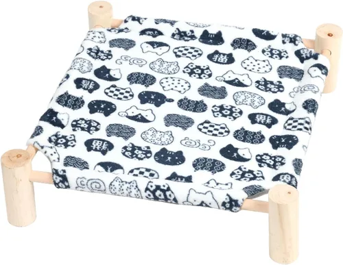 Miniatura 9 de Patas Lague Hamaca Cama para Gatos y Perros Pequeños, Cama Elevada de Madera Transpirable para Mascotas Gatos Conejos con Refrigeración para Arrow