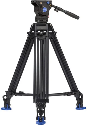 Miniatura 7 de Benro BV10 Kit de trípode de aluminio de doble pierna con cabezal fluido de video profesional - nivelación de cuenco de 3.937 in, placa de cámara