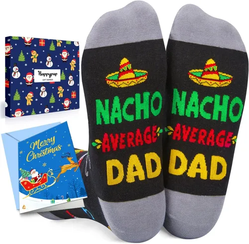 HAPPYPOP Novelty Family Gifts - Gifts for Son Uncle Brother Papa Grandson Nephew, Funny Socks for Him