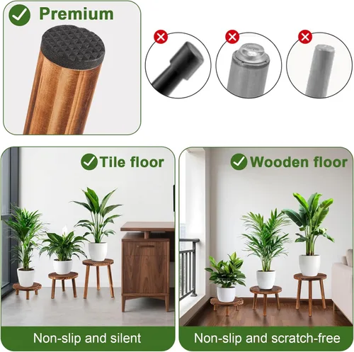 Miniatura 5 de Soporte para plantas de interior, soporte de esquina de 3 piezas, estante para plantas, banco de macetas, adecuado para escenarios interiores