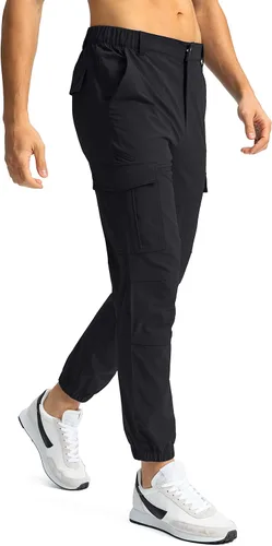 Miniatura 2 de Pinkbomb Pantalones cargo de senderismo para hombre con 7 bolsillos, elásticos, pantalones de trabajo para hombre