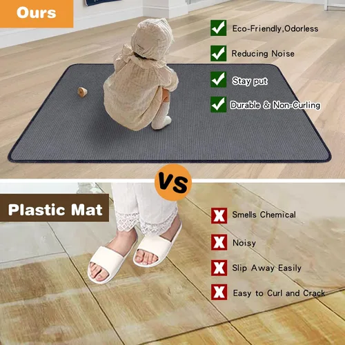 Miniatura 3 de USTIDE Tapete mejorado para silla de oficina para suelos de madera dura y azulejos, 35 x 47 pulgadas, tapete para silla rodante de juegos de Café