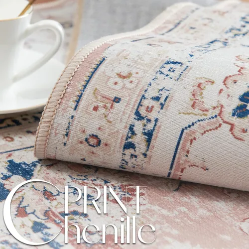 Miniatura 3 de jinchan Tapete de pasillo lavable a máquina, diseño floral de época, antideslizante, pelo bajo, ultrafino, para cocina, lavandería, dormitorio