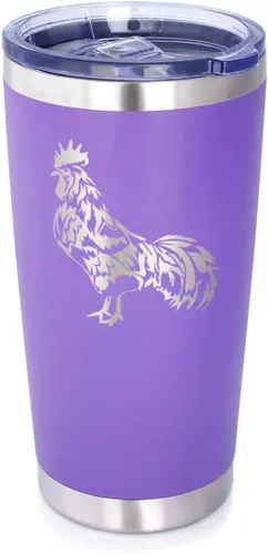 Miniatura 7 de Rooster - Vaso de café aislado con tapa deslizante, taza de viaje de acero inoxidable, regalos de pollo y decoración de granja para mujeres y Negro