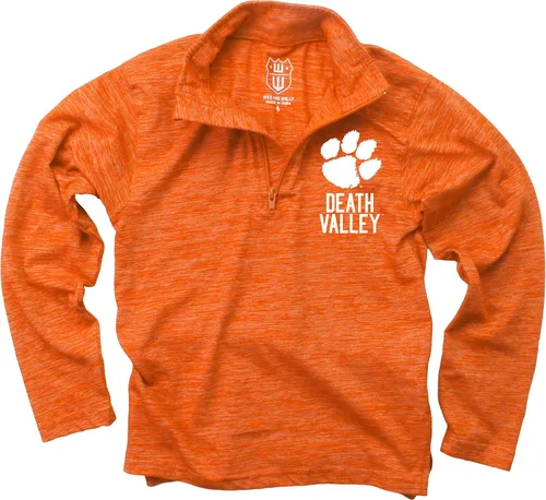 Miniatura 32 de Wes and Willy Camiseta de manga larga con cremallera de 1/4 para niños, para fanáticos de los deportes universitarios, de hilo nublado
