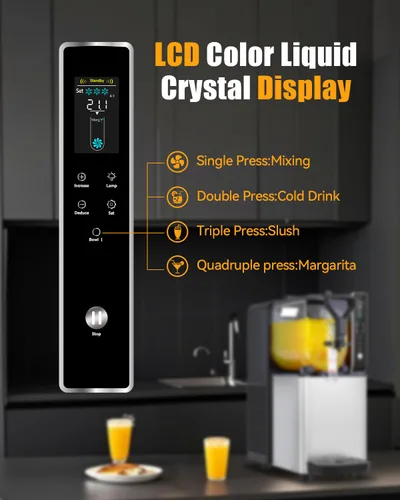 Miniatura 4 de Máquina de Granizado para el Hogar, Máquina de Margarita de 0.8 Galones para Granizado de Daiquiri Limón-Lima, Sin Hielo Necesario, Máquina