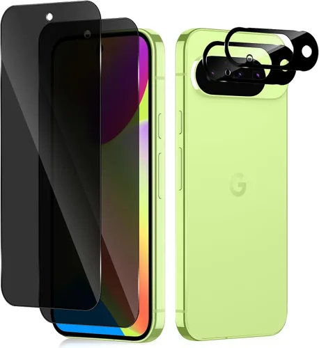 Miniatura 9 de Protector de pantalla de privacidad para Google Pixel 9A 5G, película protectora de vidrio templado de dureza 9H [paquete de 2+2] protector de lente