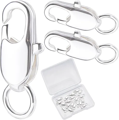 Miniatura 8 de Beebeecraft 1 caja, 20 cierres de pinza de langosta chapados en oro de 18 quilates, 0.472 x 0.236 x 0.118 in, conectores con cuentas abiertas