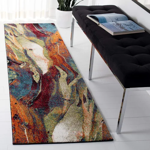 Miniatura 11 de SAFAVIEH Colección Glacier GLA126Q - Alfombra moderna de estilo abstracto, no desprende pelusa, para sala de estar, comedor, dormitorio, recibidor