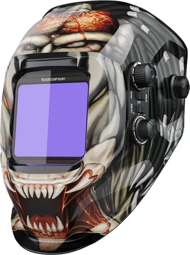 Miniatura 17 de ARCCAPTAIN Casco de Soldadura con Pantalla de Visualización Grande de 3.94"X3.66" Color Verdadero Oscurecimiento Automático Alimentado por Energía