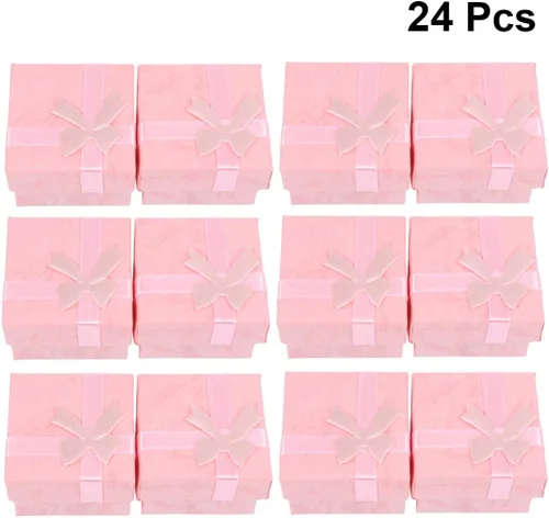 Miniatura 7 de Juego de 24 cajas de joyería de cartón, cajas de joyería, anillos, colgantes, aretes, collares, cajas para aniversarios, bodas, cumpleaños