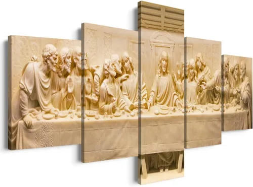 Miniatura 11 de Decoración de pared religiosa cristiana de 5 paneles de Leonardo Da Vinci, arte de pared de La última cena, imágenes de Jesús para decoración