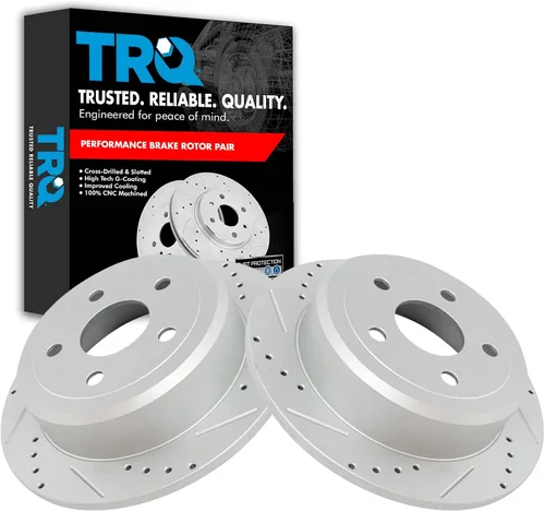 Miniatura 197 de TRQ Juego de rotores de freno de rendimiento trasero con revestimiento G premium compatible con Mazda 6 2014-2021