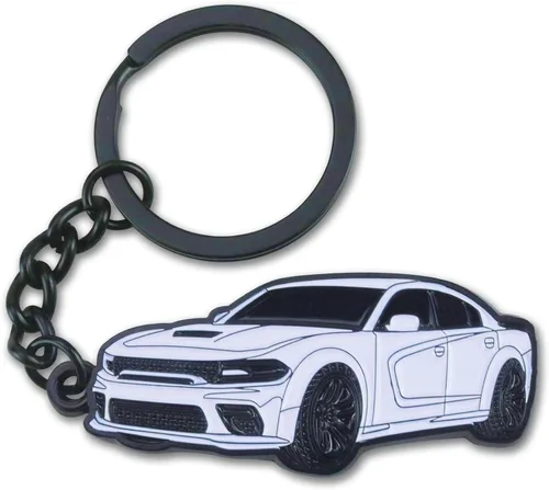 Llavero para Dodge Challenger, Dakota, Charger, SRT, Avenger, Durango, Caravan, accesorios para Dodge Charger 2015-2022 Blanco