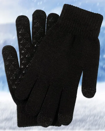 Miniatura 5 de SATINIOR Guantes de invierno para hombre, 4 pares de guantes cálidos con forro polar para pantalla táctil, guantes térmicos para clima frío