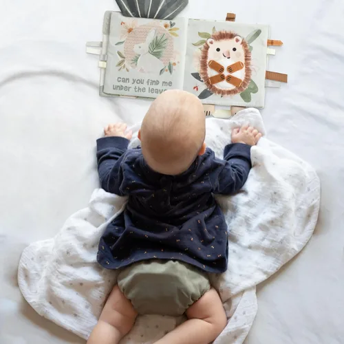Miniatura 7 de Libro suave para bebé con páginas táctiles y de textura - Lindo libro sensorial para bebés de 0-6, 6-12 y 12-18 meses con espejo y papel arrugado