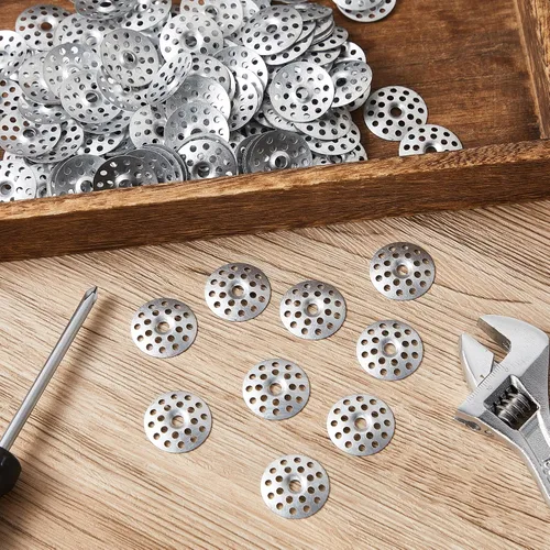 Miniatura 7 de 200 piezas de arandelas de reparación de pared de yeso de 1 pulgada, arandela de metal de zinc para tornillos, anillos de reparación de techo plano