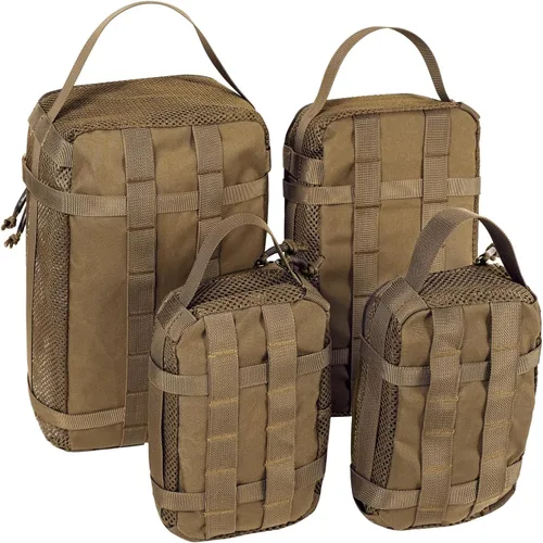 Miniatura 32 de Juego de 4 cubos de embalaje tácticos, bolsa de almacenamiento de malla compresible, organizador portátil Edc Molle.