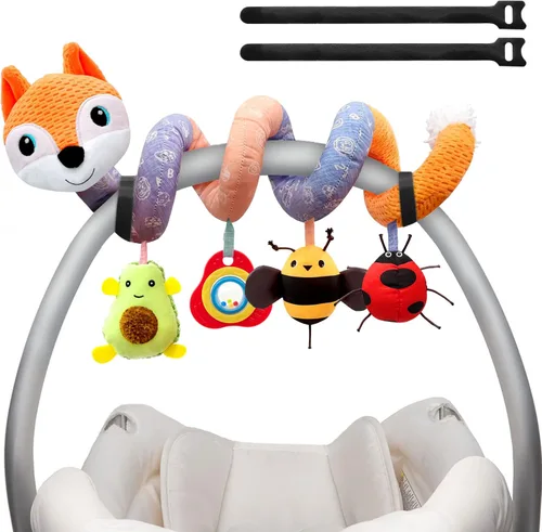 MONSTIME Juguetes para asiento de automóvil, juguetes para recién nacidos, juguete para cochecito de bebé de 0 a 6 meses, juguete para asiento de