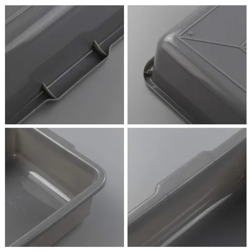Miniatura 4 de 4 paquetes de 8 litros gris comercial autobús tina caja de la bandeja del totalizador
