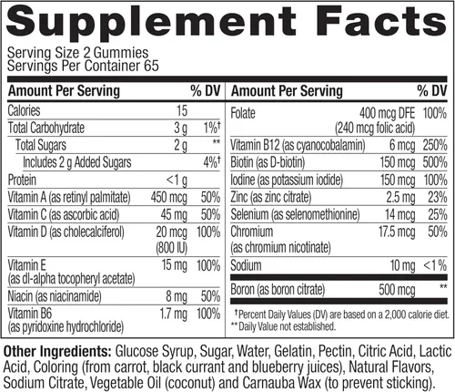 Miniatura 8 de OLLY - Goma multivitamínica para mujer, salud general y apoyo inmunológico, vitaminas A, D, C, E, biotina, ácido fólico, vitamina masticable