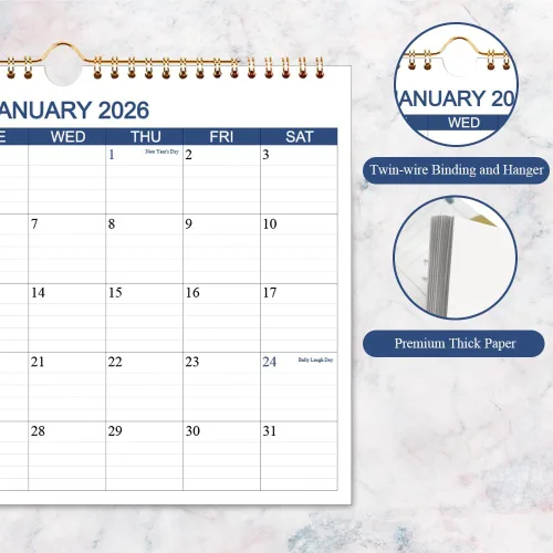 Miniatura 2 de Calendario 2026 2027 – Calendario de pared de abril de 2026 a junio de 2027 a 15 meses con papel grueso para planificación y organización