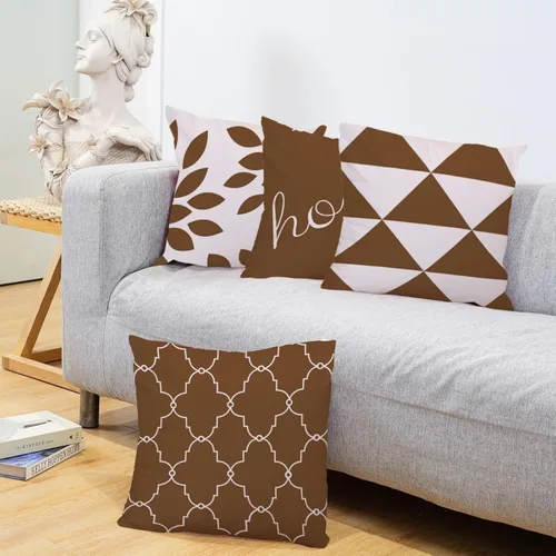 Juego de 4 fundas de almohada decorativas de 18 x 18 pulgadas, fundas de almohada de sofá de 18 x 18 pulgadas, fundas de almohada cuadradas de