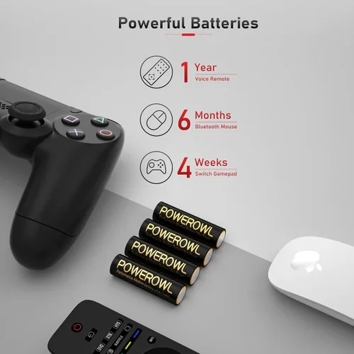 Miniatura 4 de POWEROWL Paquete de 24 pilas alcalinas AAA de alta capacidad, batería triple A de larga duración de 1.5 V, vida útil de 10 años