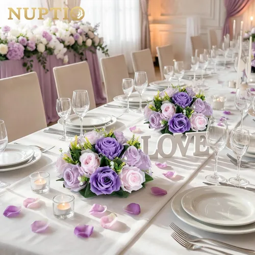 Miniatura 108 de NUPTIO Centros de mesa de flores para mesas de boda: arreglo de bolas de flores artificiales rosa y blanco para bodas, fiestas, 2 piezas de rosas