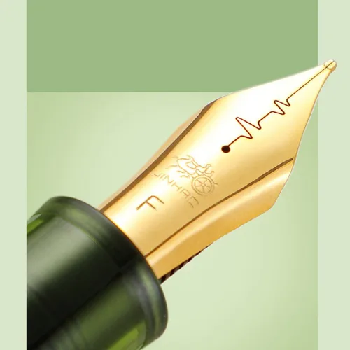 Miniatura 4 de Jinhao 9019 - Pluma estilográfica acrílica, punta de latido del corazón de 0.020 in con convertidor de tinta, bolígrafo de escritura suave de diseño