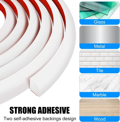 Miniatura 5 de MYFAMIREA Moldura Flexible de Cuarto de Círculo de 39 Pulgadas Despegar y Pegar Moldura de Goma de Cuarto de Círculo Autoadhesiva Moldura de Borde