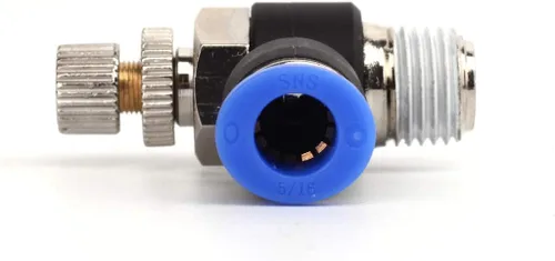 Miniatura 3 de SNS Empuje de la válvula de control de flujo de aire del codo de 90 grados para conectar la válvula de control de velocidad de ajuste 1/2 "tubo OD x