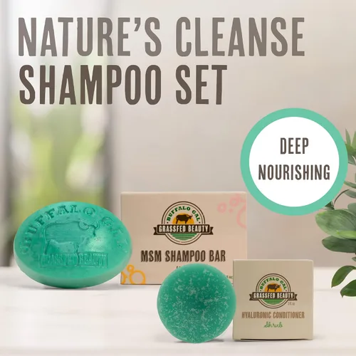 Miniatura 2 de MSM and Tallow - Barra de champú + barra de acondicionador de cabello hialurónico y seco, champú y acondicionador de barra sólida