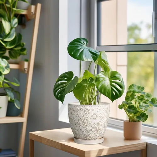 Miniatura 5 de MPotTo Maceta de 6.9 pulgadas con orificio de drenaje y platillo de cerámica para plantas de interior, maceta para orquídeas y suculentas