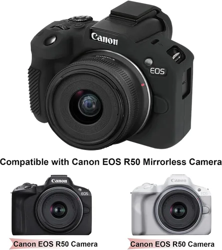 Miniatura 2 de BOVKE Funda protectora de silicona para cámara Canon EOS R50 sin espejo, funda suave para cámara Canon EOS R50, funda de video para vlogging, funda