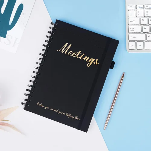 Miniatura 6 de JUBTIC Cuaderno de reuniones para el trabajo con artículos de acción, cuadernos de trabajo para tomar notas y organizador de agendas, el suministro