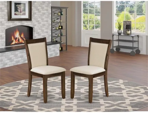 Miniatura 2 de East West Furniture MZC0T01 Monza Parson - Sillas de comedor tapizadas de tela de lino crema, juego de 2, lino cepillado blanco