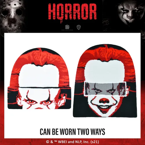 Miniatura 4 de Concept One Stephen King's IT Pennywise - Gorro de invierno enrollable, color negro, talla única, Negro