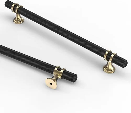Miniatura 14 de Asidrama - Paquete de 10 manijas para gabinete de cocina de 3 pulgadas (76mm) de color negro mate y bronce champán, tiradores para gabinete