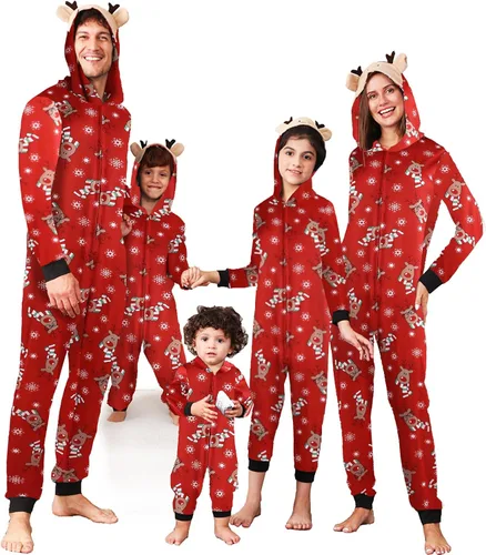 Miniatura 38 de OAKFashion Conjuntos de Pijamas Familiares de Navidad, Pijamas Familiares a Juego de Navidad Ropa de Dormir Pjs
