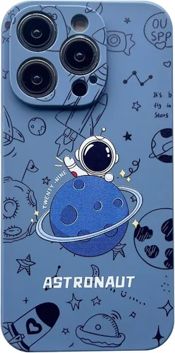 Miniatura 25 de Yonds Queen para iPhone 7 Plus / 8 Plus, linda funda con diseño de astronauta de dibujos animados, elegante parachoques de TPU suave, protectora