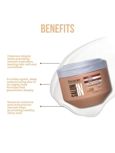Miniatura 3 de Salon In by Recamier Hydra Repair Deep Treatment Mask Hidratación intensa y reparación para cabello seco y dañado 10.58 oz / 300 g