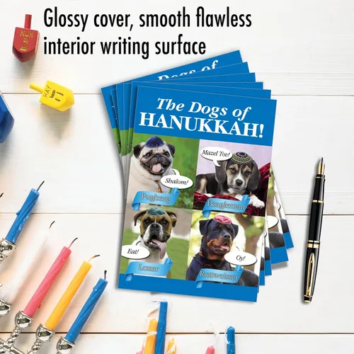 Miniatura 3 de NobleWorks - Perros de Hanukkah - 12 divertidas tarjetas de Janucá en caja - Juego a granel tarjetas navideñas judías, B2547HKG