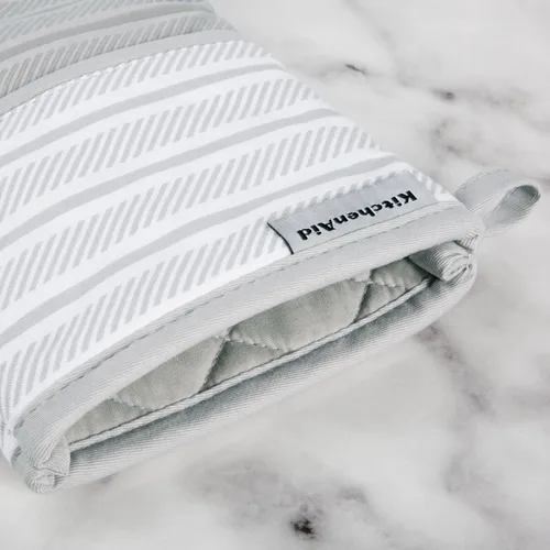 Miniatura 3 de KitchenAid Albany - Manoplas de horno (2 unidades, gris mate, 7 x 13 pulgadas)