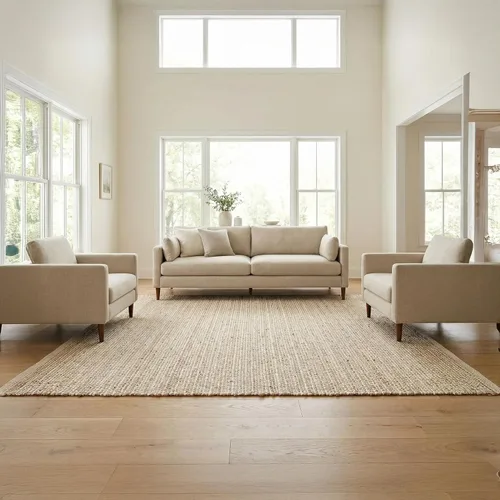 Miniatura 24 de RedEarth · Alfombra rectangular - 2'x3' de yute natural trenzada con respaldo antideslizante - Alfombra boho tejida a mano para dormitorio, cocina
