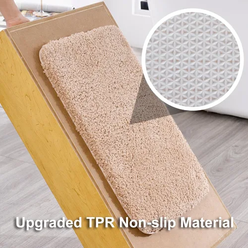 Miniatura 5 de Juego de alfombras de baño de lujo de 3 piezas con alfombra de inodoro en forma de U, fondo de goma antideslizante, microfibra gruesa, felpa suave