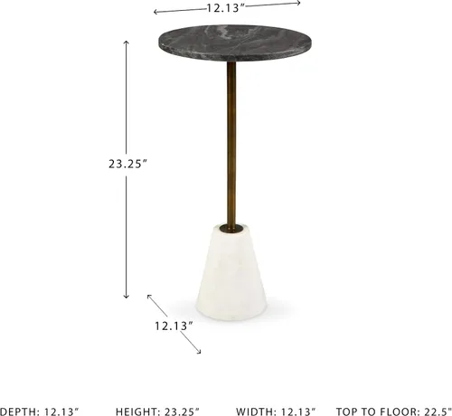 Miniatura 3 de Signature Design by Ashley Caramont - Mesa decorativa, color blanco y negro