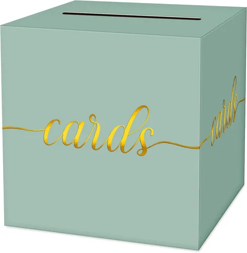 Miniatura 18 de 1 Paquete Caja de Tarjetas Negra y Dorada para Fiesta, Caja de Tarjetas de Regalo Negra de 8.7" para Cumpleaños, Boda, Baby Shower, Jubilación