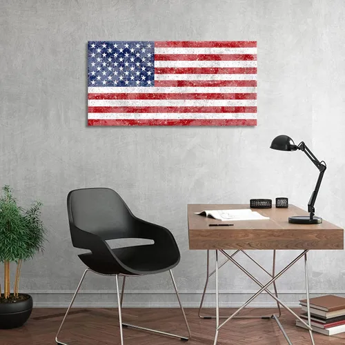 Miniatura 6 de Lienzo con la bandera estadounidense para pared, cuadros de pared de la antigua gloria de los Estados Unidos, decoración de pared de sala de estar